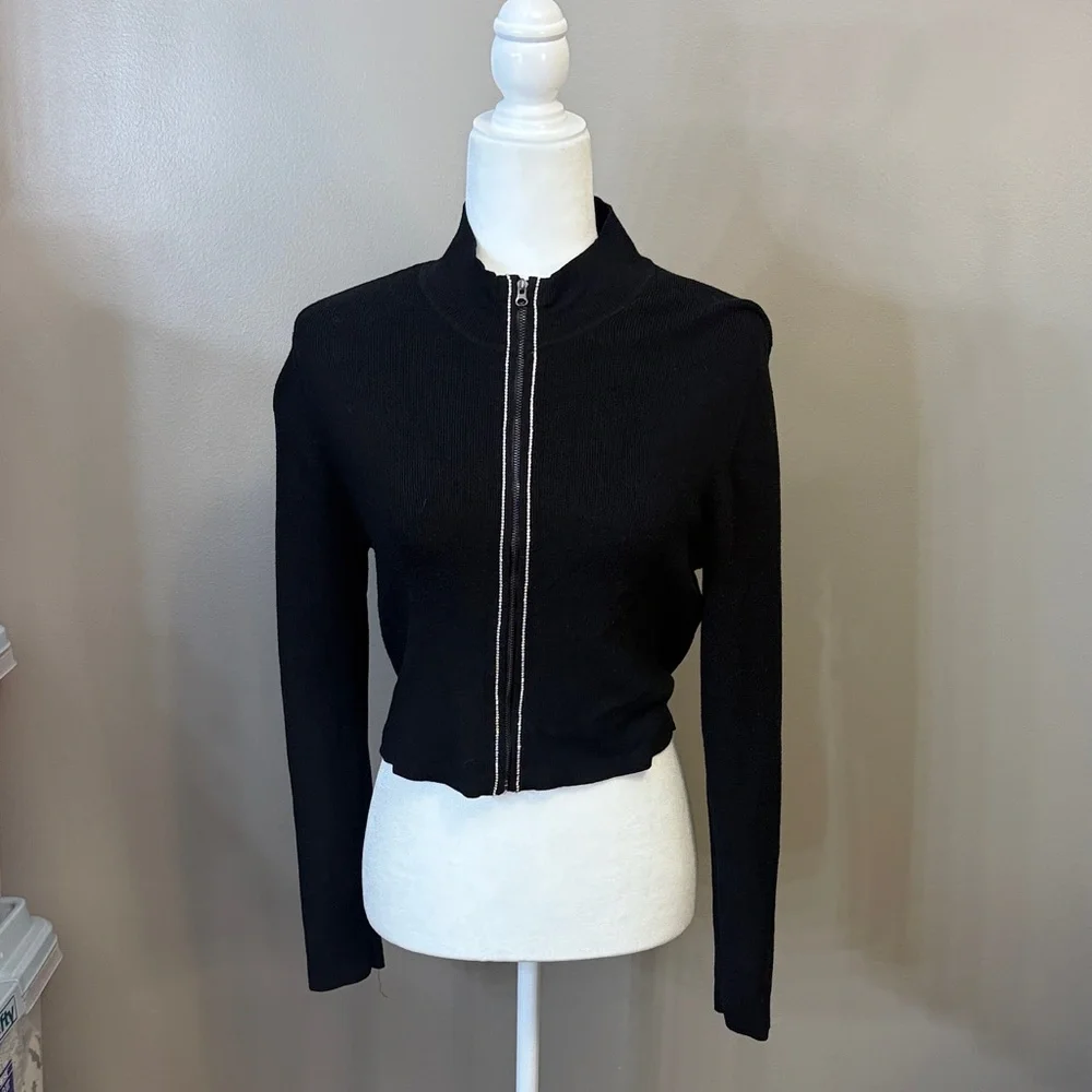 Victoria's Secret Black Zip-Up Cardigan - Picture 1 of 5
